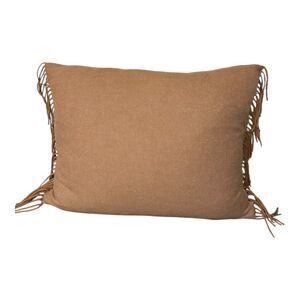Ann Gish The Art Of Home Throw Pillow Lambswool Camel Color Rectangle Fringe